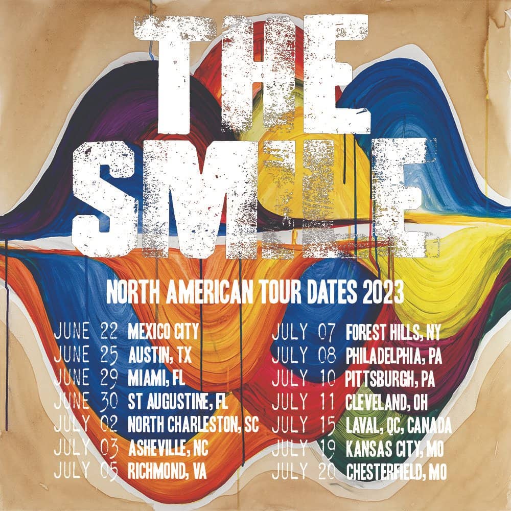 Poster promocional de la gira de The Smile por México y el resto de Norteámerica.
